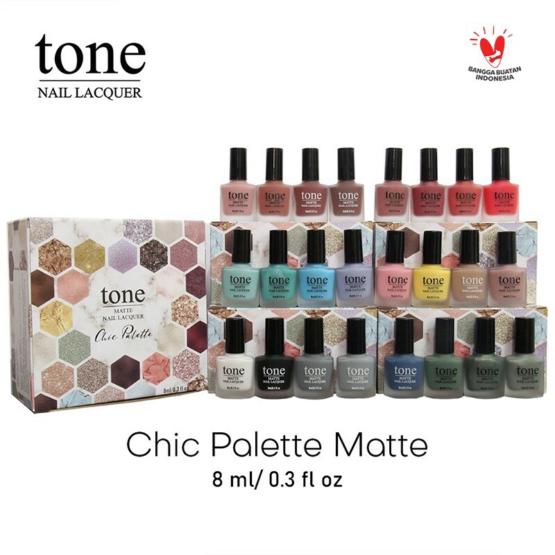 [BISA COD] TONE Matte Nail Lacquer Chic Palette Series no 85-96 - Kutek Matte - Kuteks Matte - Kutek Tone Matte