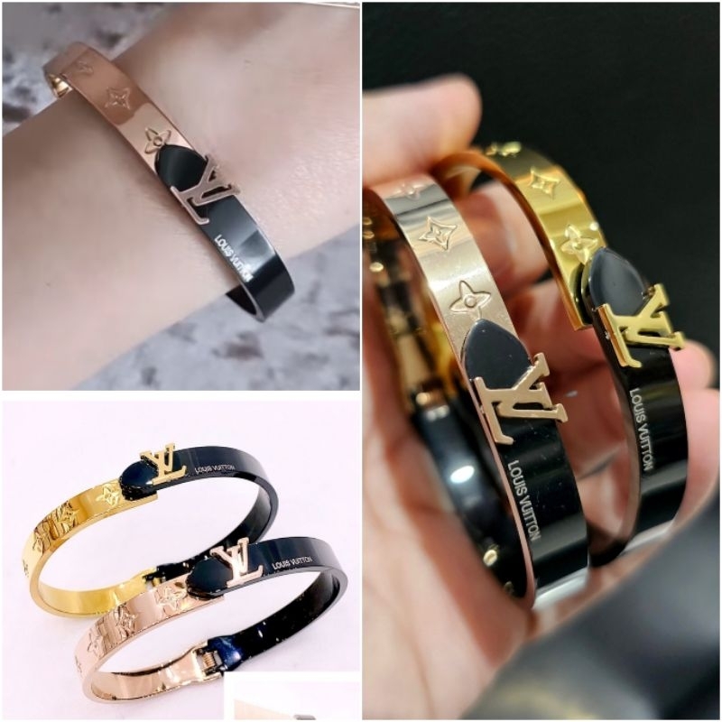 Gelang Titanium asli eLv RosegoldGold  Premium Quality Anti karat anti  Stainless steel ori gold 1818