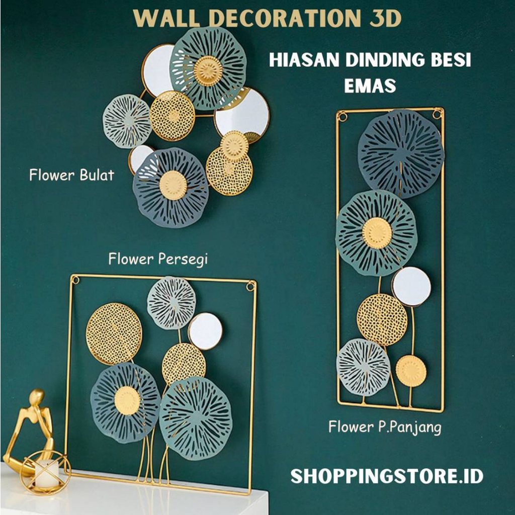 WallDecor Hiasan Dinding Frame Metal Gold / EMAS Daun Leaf Ginko Scandinavian/ WALL Decor Nordic /Ornaments / pajangan besi / tropical panjangan dinding