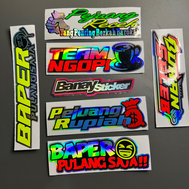 Stiker Sticker TEAM NGOP,PEJUANG RECEH,BUKAN SELEB cutting
