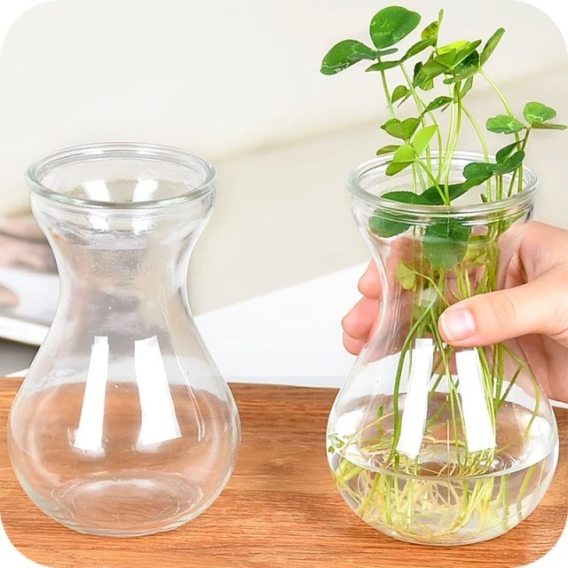 VAS BUNGA KACA BENING BULAT