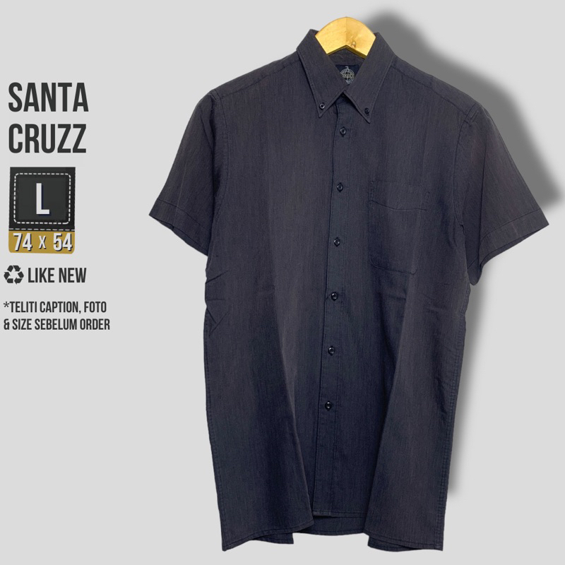 KEMEJA POLOS PRIA SANTA CRUZ SIZE L
