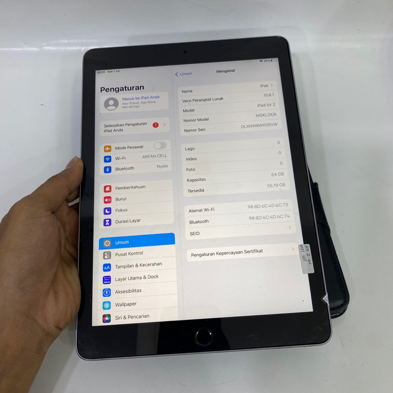 ipad air 2 64gb wifi only