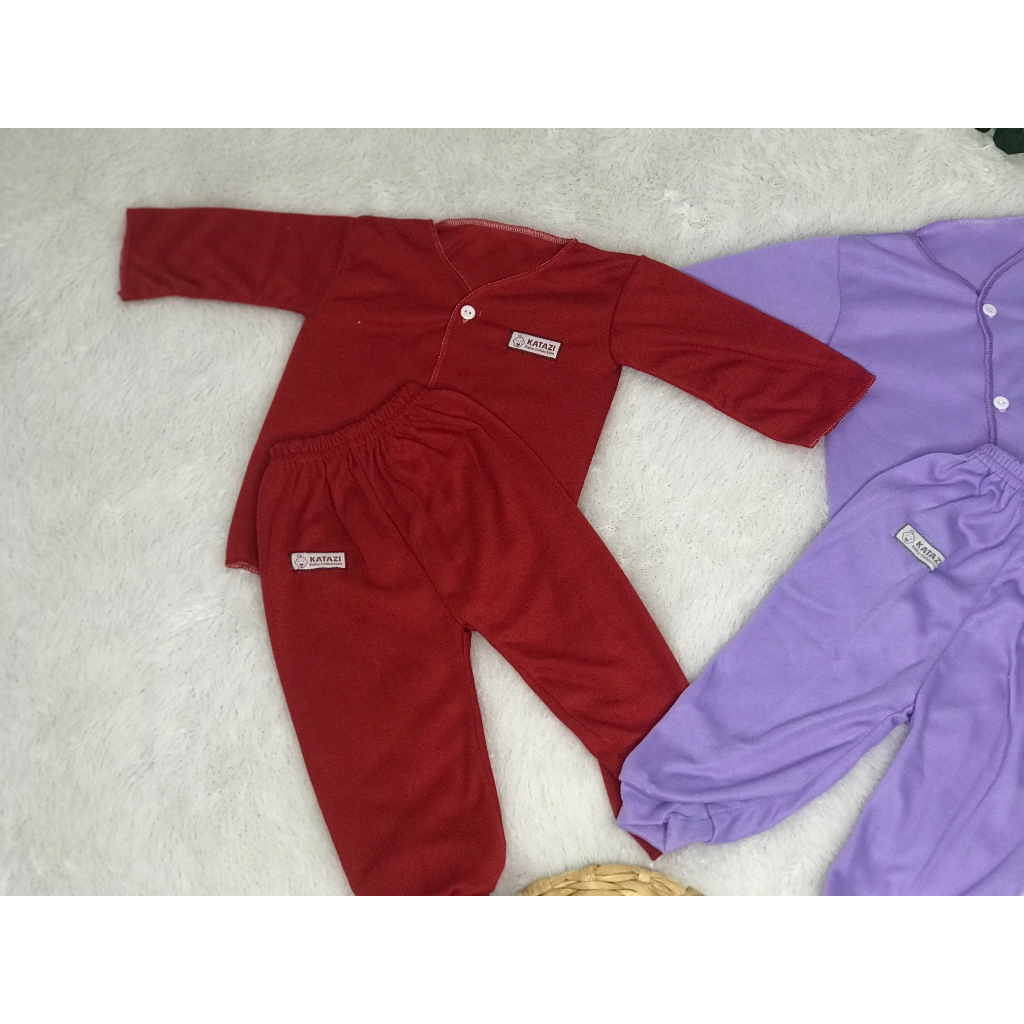 [ST.BTPGP003] Setelan Baju Bayi  Panjang Polos Newborn Umur 0 - 4 Bulan