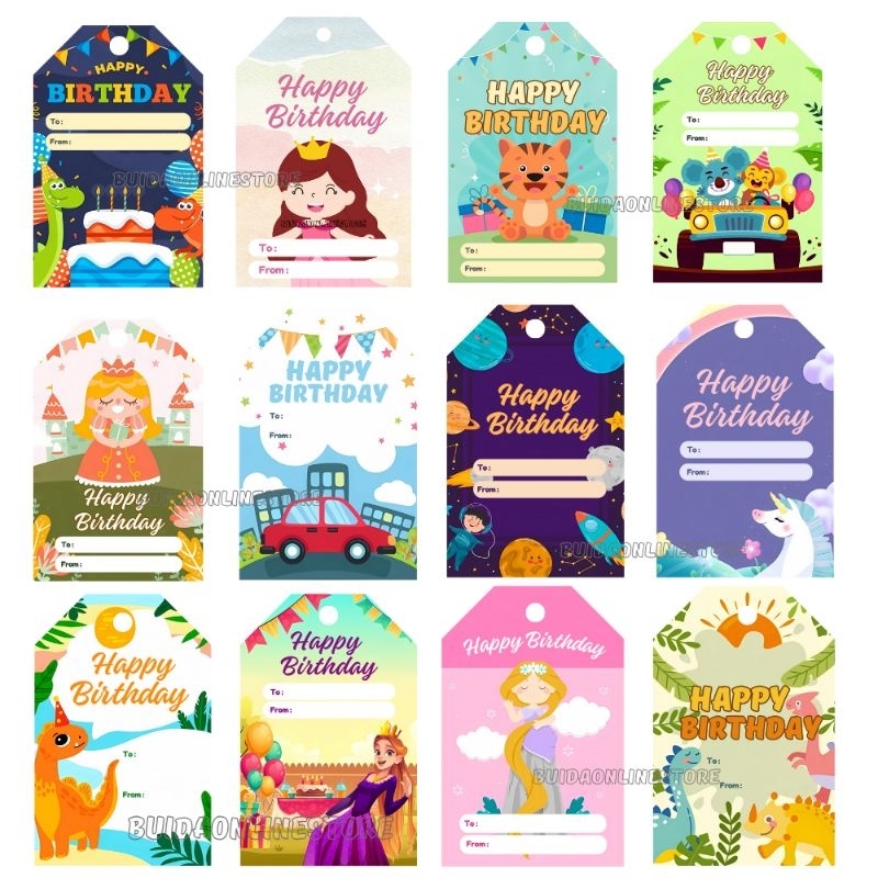 

Hangtag Happy Birthday Hang Tag Label Selamat Ulang Tahun To From dekorasi kado ultah hiasan dus box paperbag motif eksklusif unyu unyu cute kids unik anak-anak astronot princess zoo animal unicorn rabbit mermaid dino astronot princess gift parcel hampers