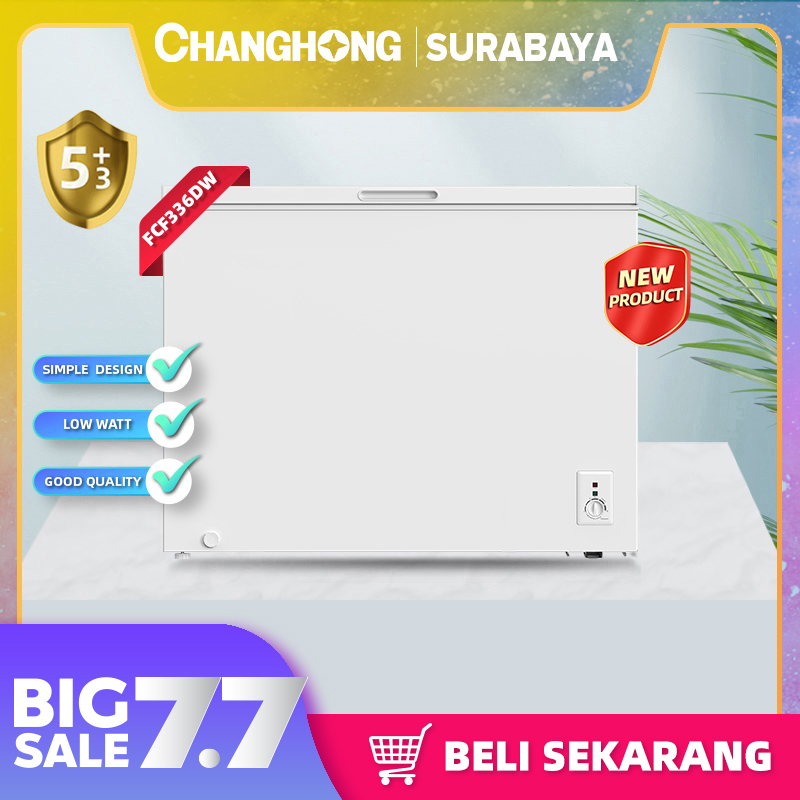 Changhong Chest Freezer FCF336DW Kapasitas 280 Liter (Fast Freezing) (Design Look Minimalis) ( Big Capacity) (Voltase Yang Stabil)