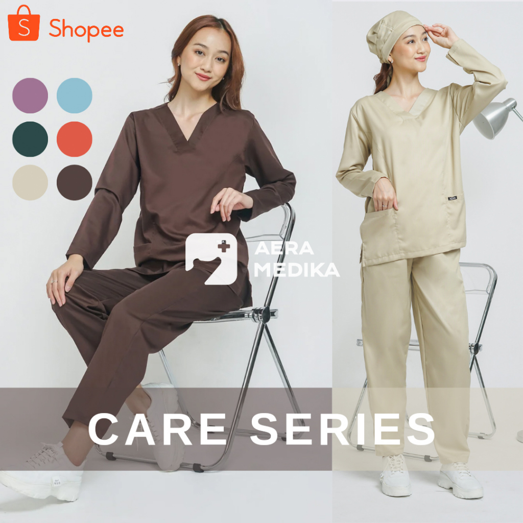 CARE SERIES - Set Seragam Klinik / SCRUB Medis / Baju Jaga / Baju OK / Baju Dokter Toyobo - AERAMEDIKA