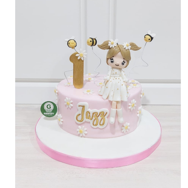 

FIGUR BUNGA LEBAH CAKE UK 20CM / KUE ULANG TAHUN