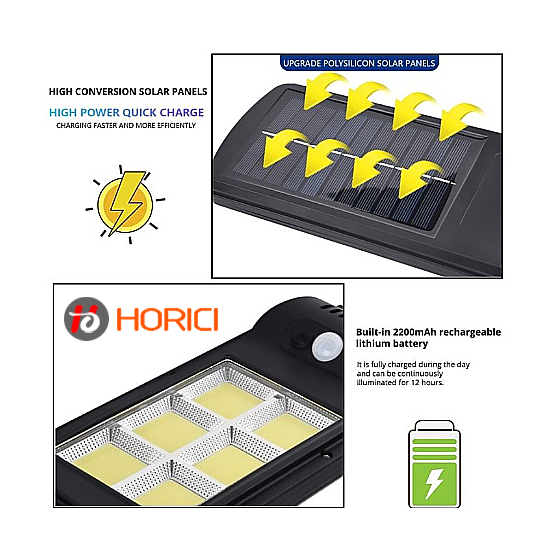 5PCS Lampu Solar Sensor Gerak Horici 120 Watt Lampu Tenaga Surya Outdoor IP65