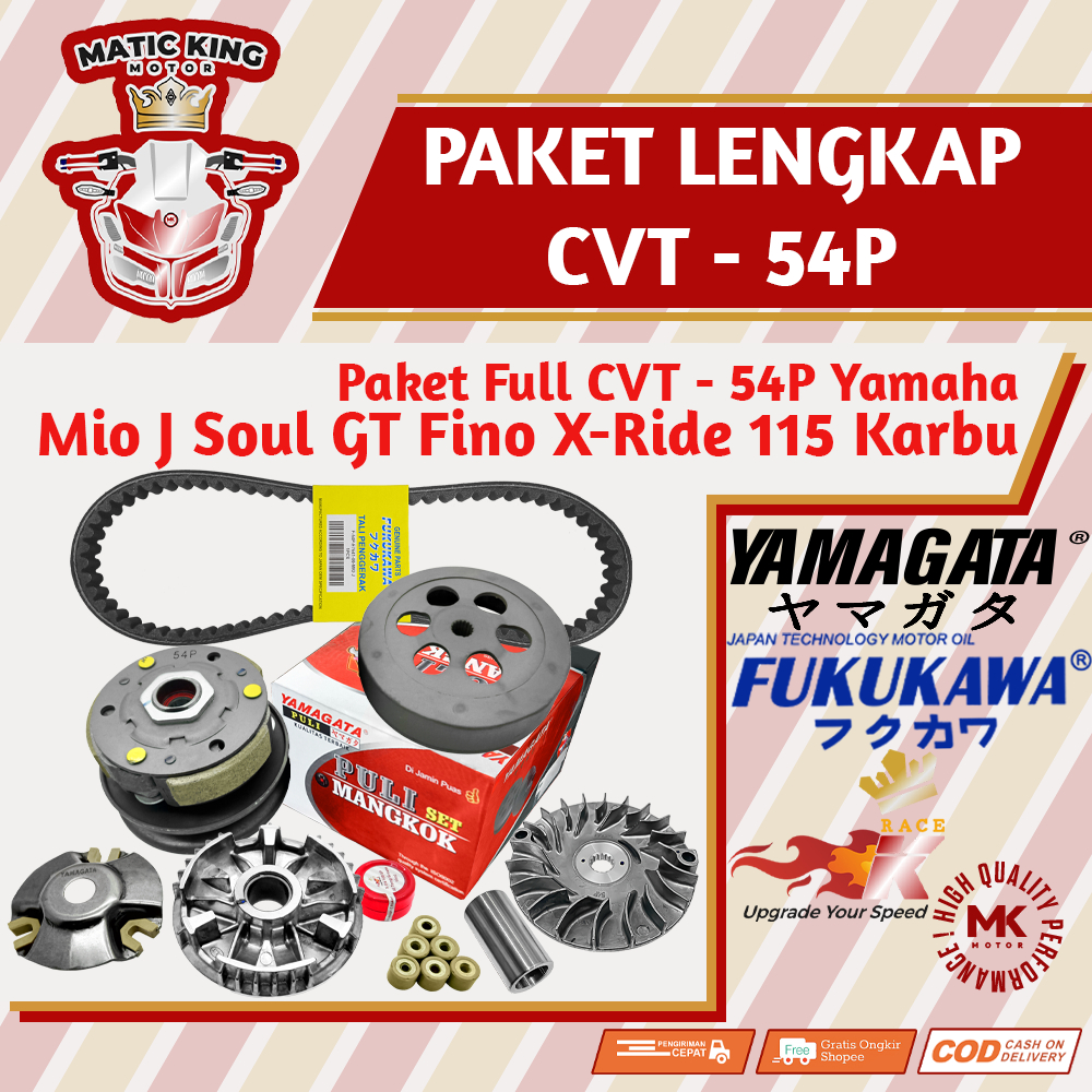 Paket Full Upgrade CVT Yamaha Mio J Fino X-Ride Soul GT 115cc 54P Yamagata Fukukawa Thailand