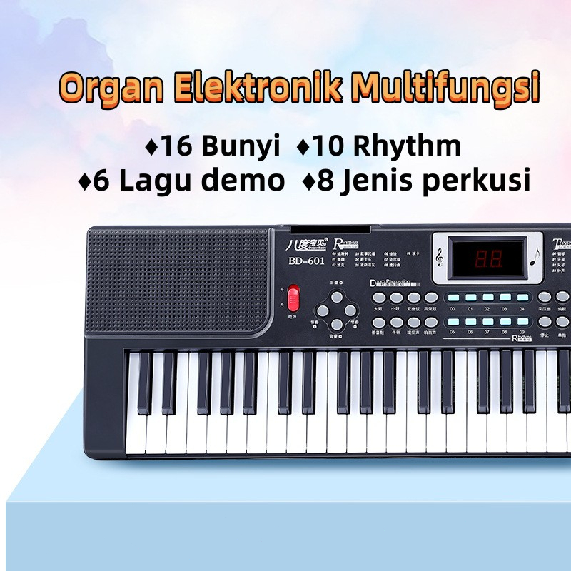 【Penjual Lokal】Multifungsi organ elektronik 61 Keys / 3-6-12 tahun piano profesional keyboard kecil / Organ Elektronik Siswa