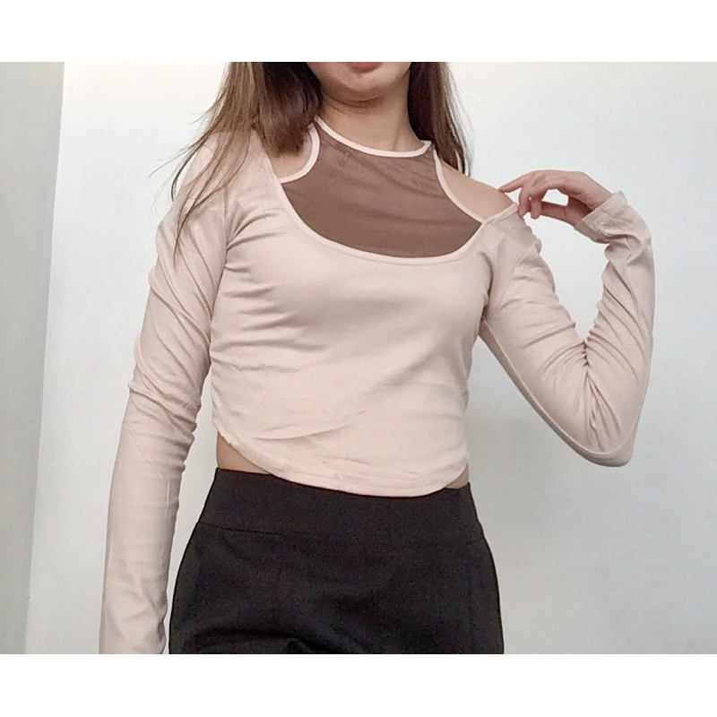 Atasan Wanita Atasan Knit Atasan Korea Baju Wanita Korean Style Crop top Knit Impor Blouse Top Kaos 