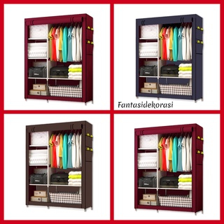 Lemari Baju Portable Lemari gantungan serbaguna Lemari pakaian kain Rak Serbaguna Lemari Baju