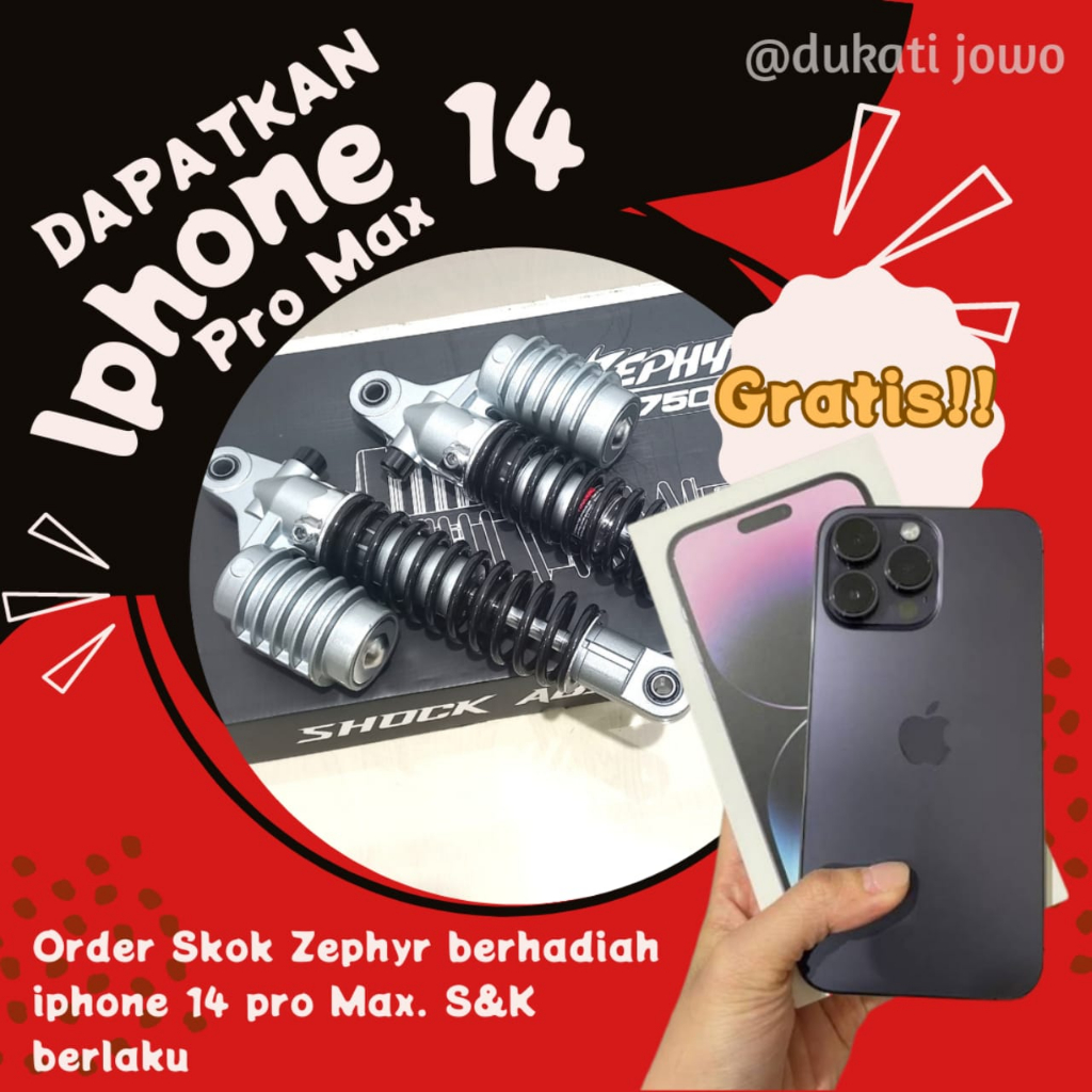 Shock Belakang Zephyr Skok Tabung Zephyr 750 Granat 320mm Double Klik Fungsi Shockbreaker CB GL MEGAPRO TIGER RX KING