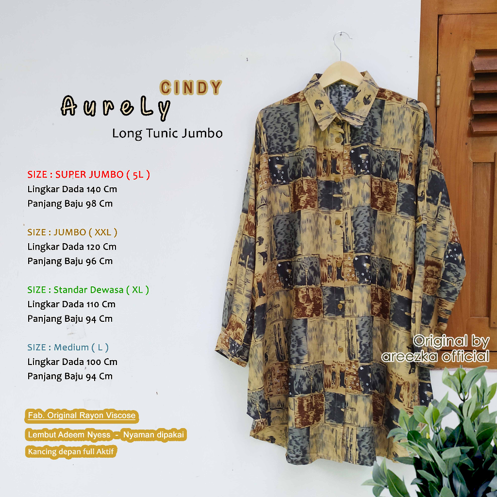 Baju Wanita Motif Tunik JUMBO Rayon L XL XXL