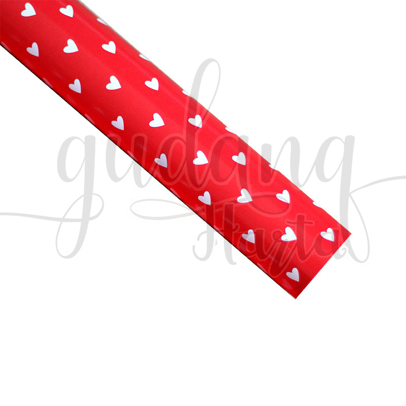 Kertas Kado Glossy Basic Pattern  Gift Wrapping Paper Motif Heart Stripped Polkadot GH 510004