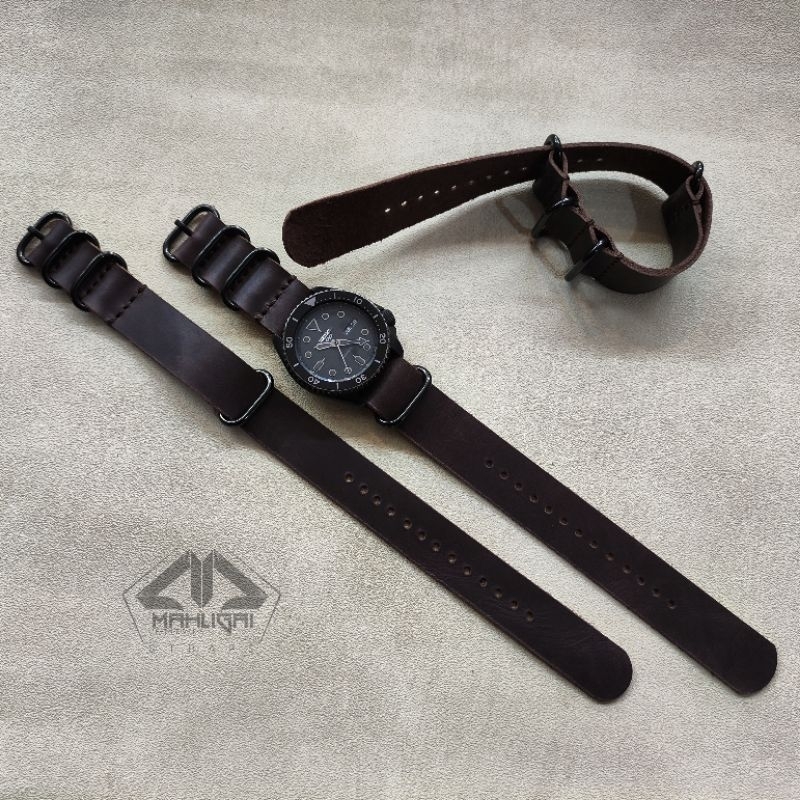 Strap jam nato zulu kulit asli