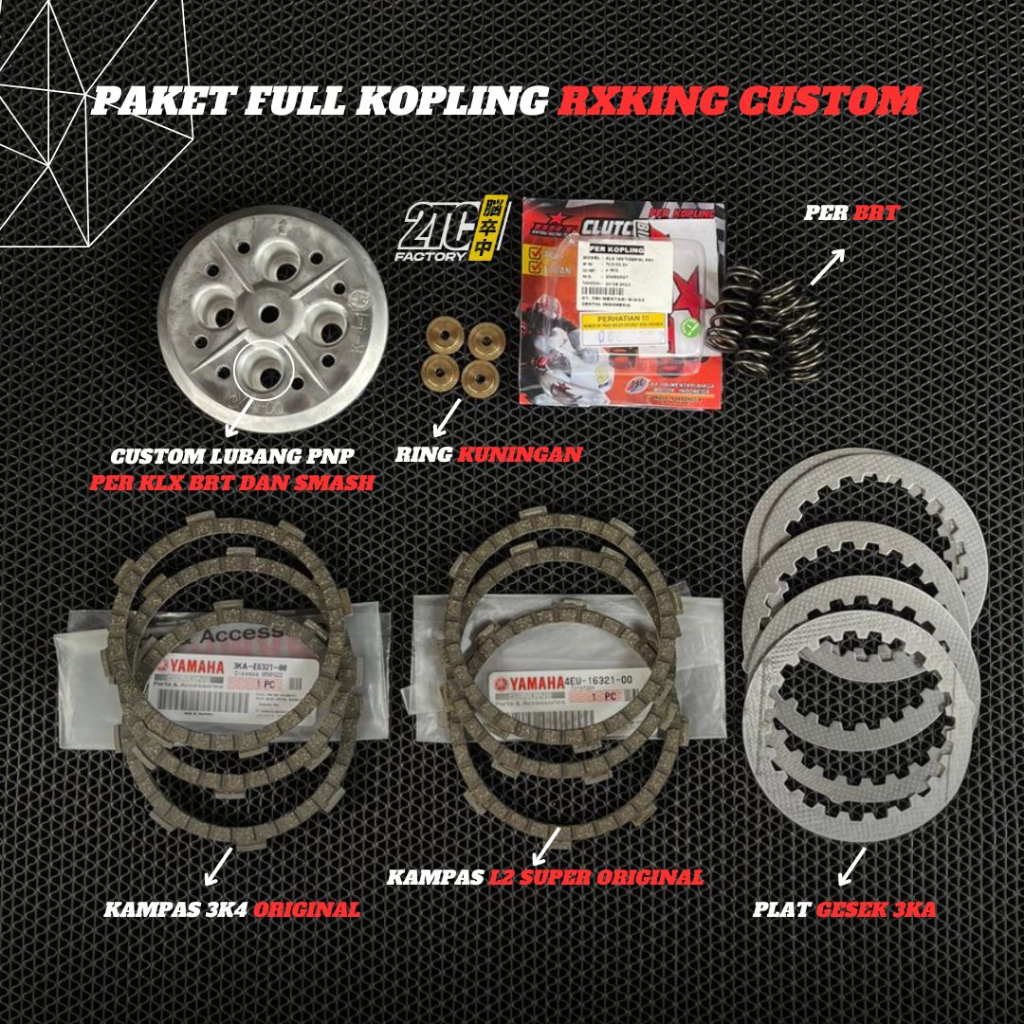 PAKET KOPLING FULL RX KING KAMPAS KOPLING RX KING PLAT KOPLING RX KING LAWAN KAKI 4 RX KING PER KAMPAS GANDA RX KING RING KUNINGAN KAMPAS KOPLING RX KING OLD PLAT KOPLING RX KING NEW