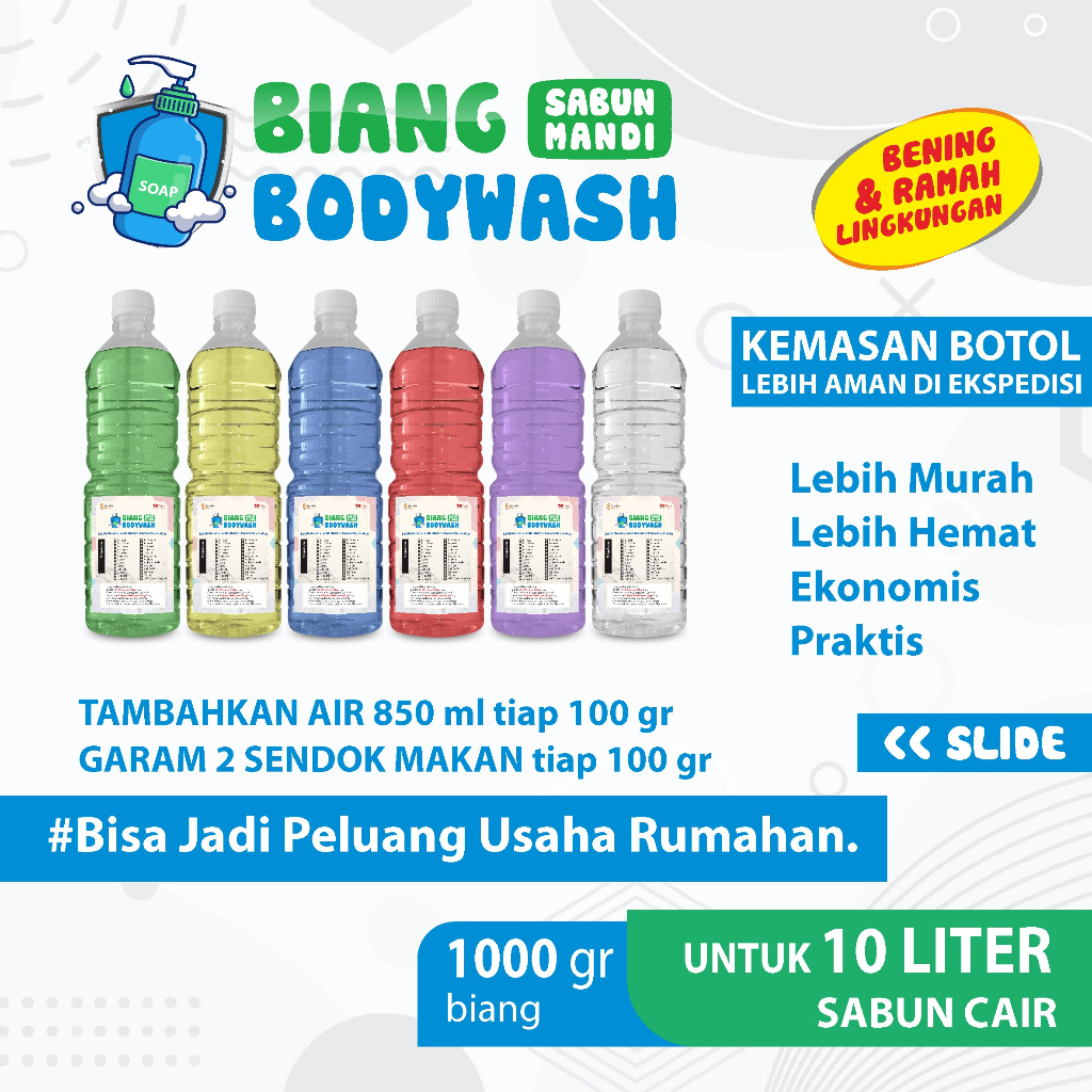 Biang Bibit  Sabun Mandi Aroma Wangi Segar Kemasan 1000gram Bisa  Untuk 10 Liter