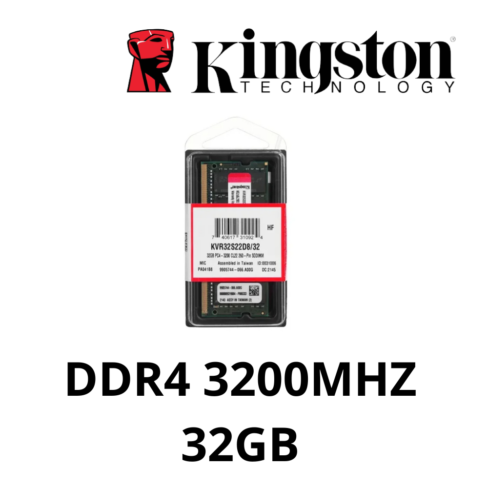 Kingston Value SODIMM Memory DDR4 32GB (1x32) 3200MHz - KVR32S22D8/32