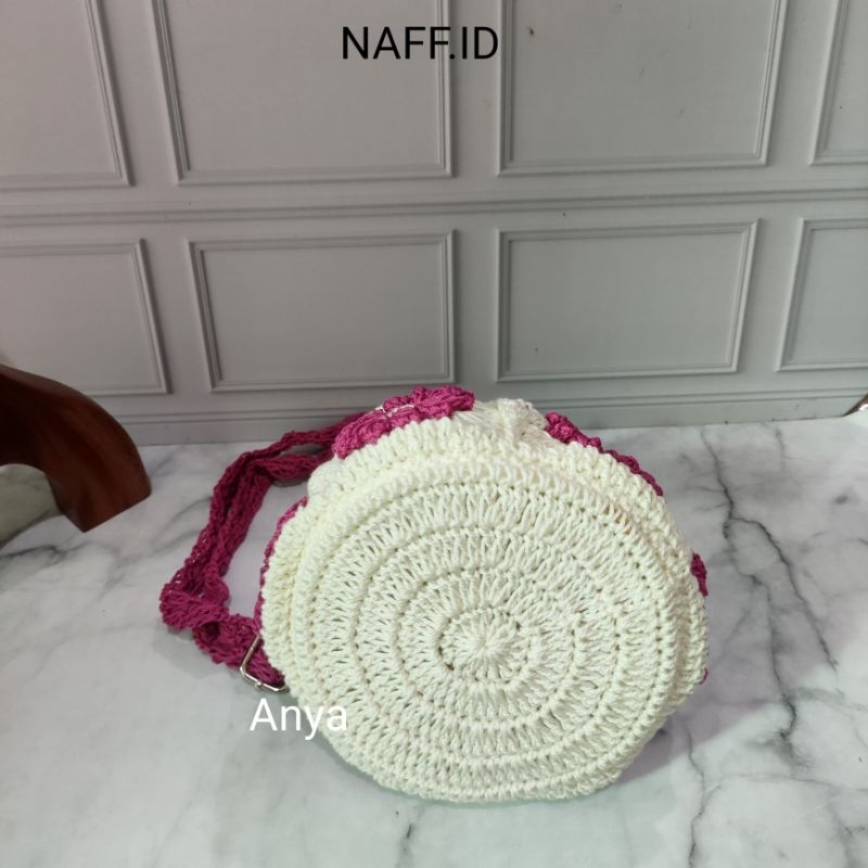 NAFF.ID-&quot;Anya&quot; Tas Serut Handmade Bunga / Tas Selempang Rajut