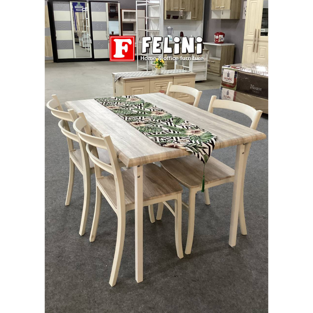 Meja makan minimalis felini furniture DTM SIMPSON 4 KURSI