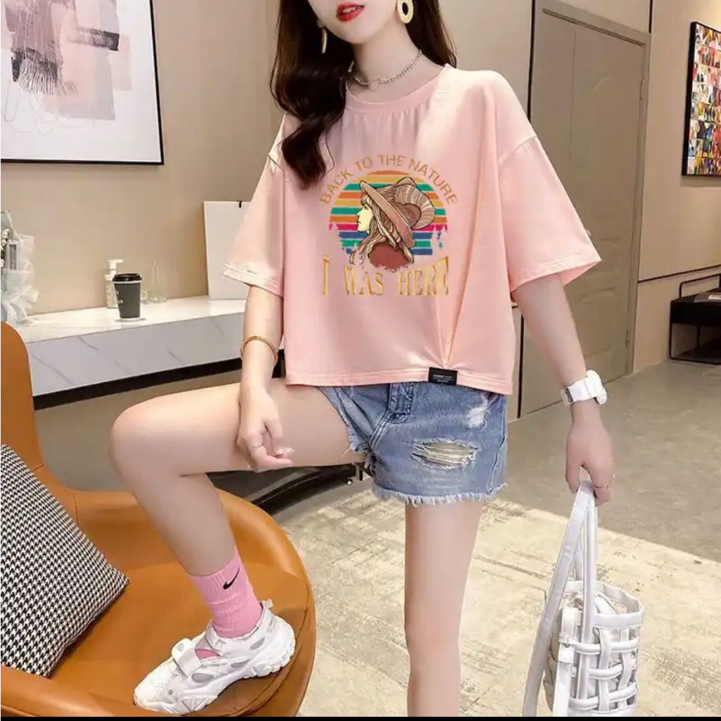 KAOS CROP TOP OVERSIZE /CROP TOP KOREA/CROP WANITA TERBARU 2023