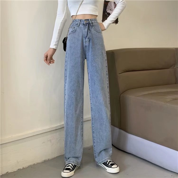 celana jeans wanita import loose straight jeans highwaist korean style causual celana jeans panjang wanita