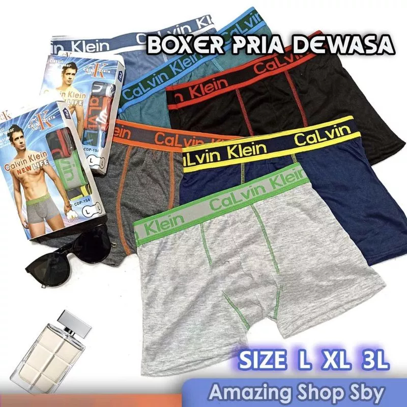 SHORT CELANA DALAM PRIA BOXER IMPORT XL XXL DEWASA BAHAN KATUN COWOK LAKI LAKI DALEMAN SPORT (ISI 1 PCS, BUKAN 1 BOX) BAHAN ADEM