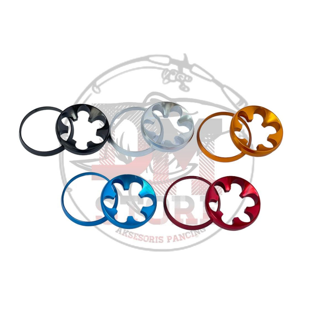 Ring lock reelseat - winding cek motif bunga - aksesoris reelseat