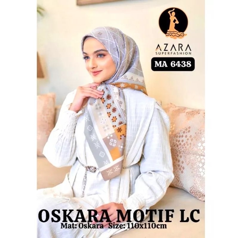 jilbab segiempat voal oskara motif LC Laser cut