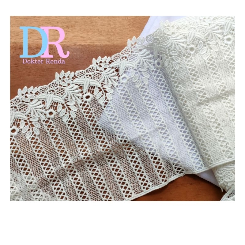 renda chamical 20,5cm putih susu rend mukena