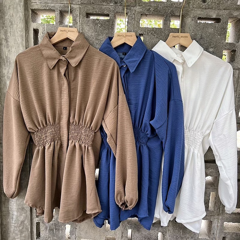 TANAYA BLOUSE / BLOUSE KERUT OVERSIZE / BLOUSE CRINKLE AIRFLOW WANITA