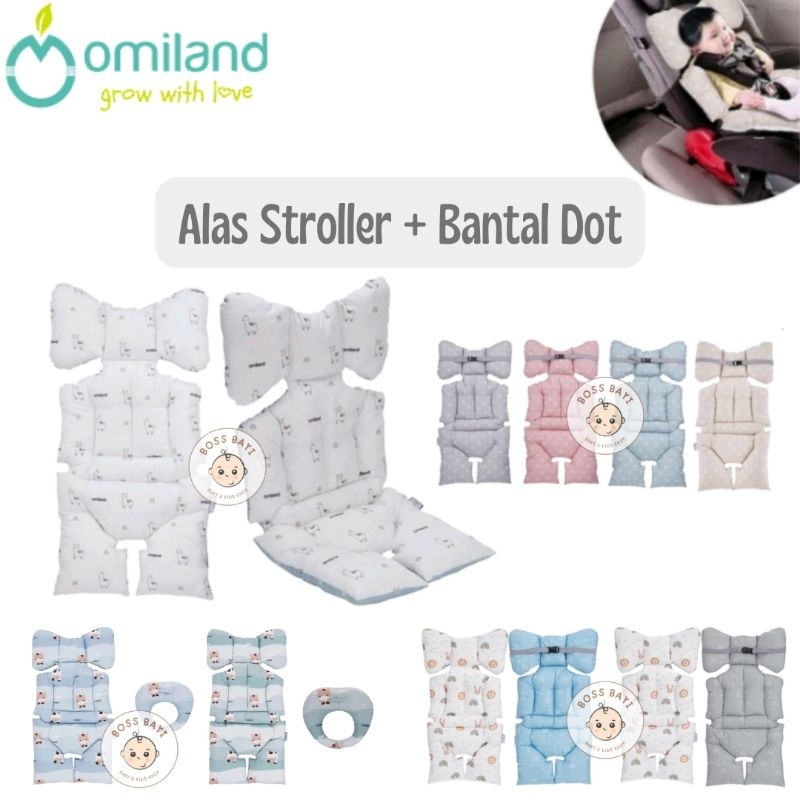 OMILAND - Alas Stroller Bayi + Bantal Dot