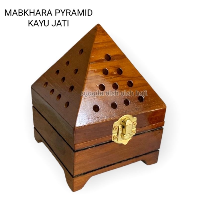 Prapen Buhur Kayu Mini Mabkhara Piramid Tungku Bakar Bukhur Piramida Mabharah Kayu Jati