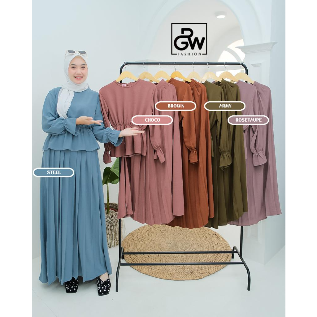 GAMIS SAHIRA SET ROK ORI RGW FASHION // MATT CRINKLE