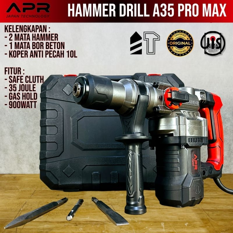 Bor rotary APR JAPAN A35 PRO MAX hammer drill mesin bobok beton