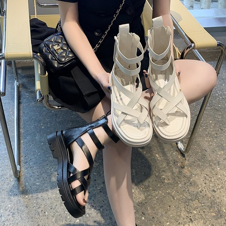 COD POS 783 Sandal Wedges Chunky Hak Tinggi Wanita Premium