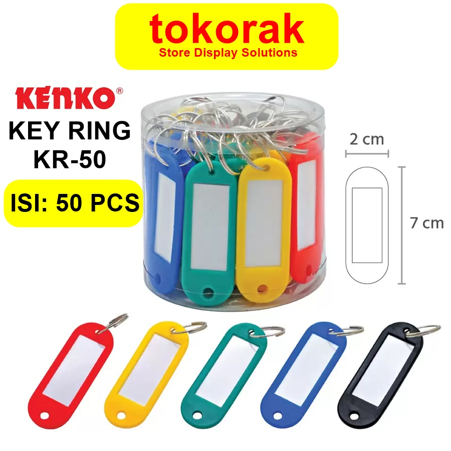 KEY RING KENKO GANTUNGAN KUNCI LABEL NAMA KR 50 PCS NAME TAG KR50