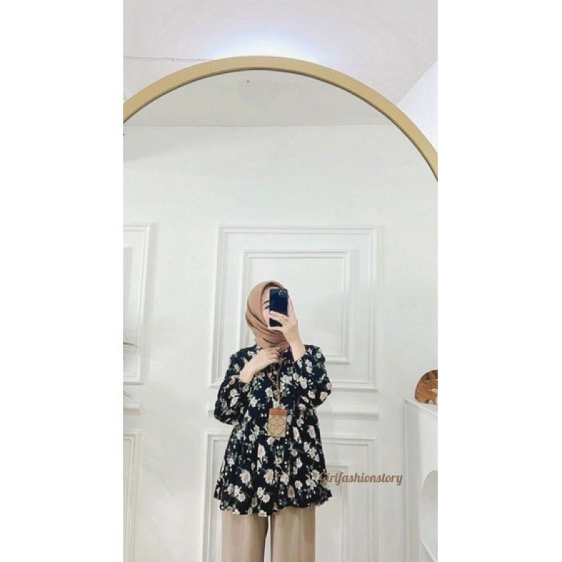 NALA TOP BLOUSE - ATASAN BLOUSE JUMBO MOTIF BUNGA