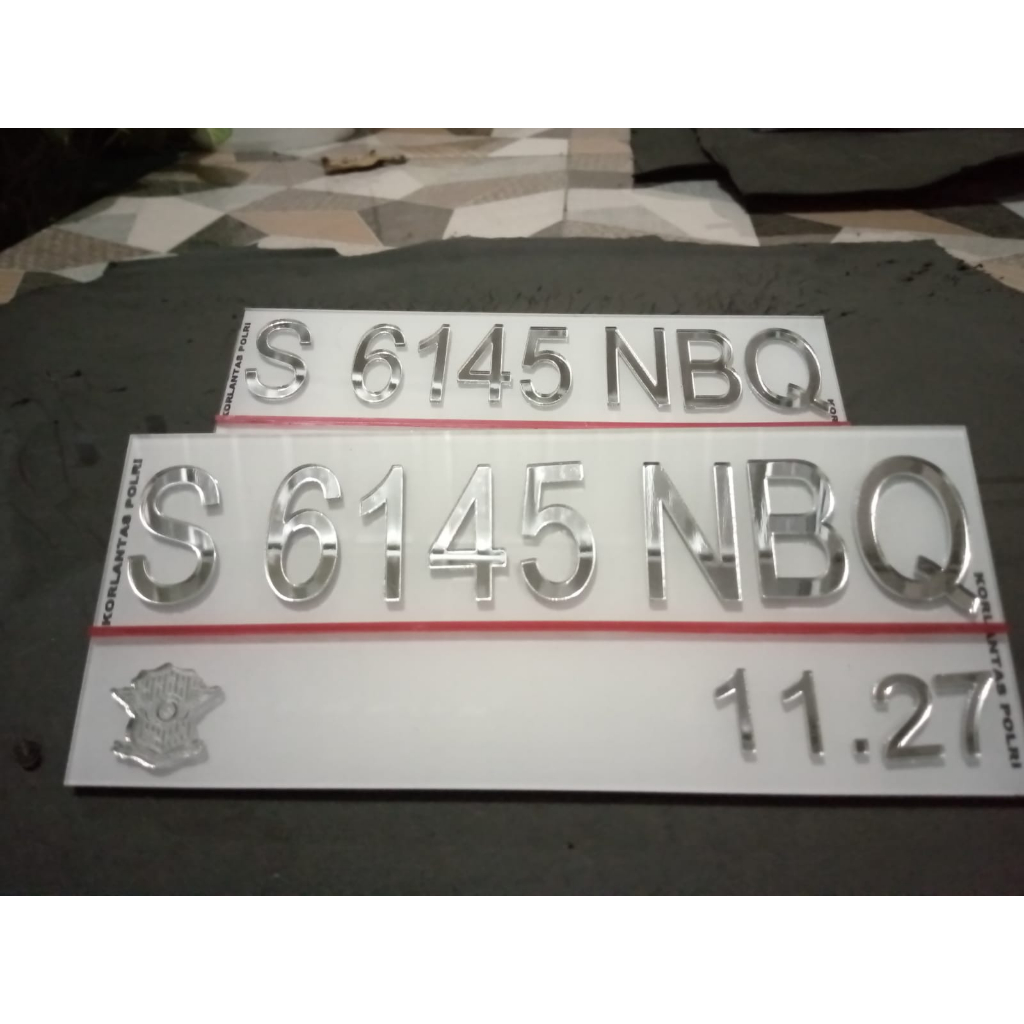 Plat Nomor Motor Akrilik Plat Nomor Akrilik Huruf Timbul