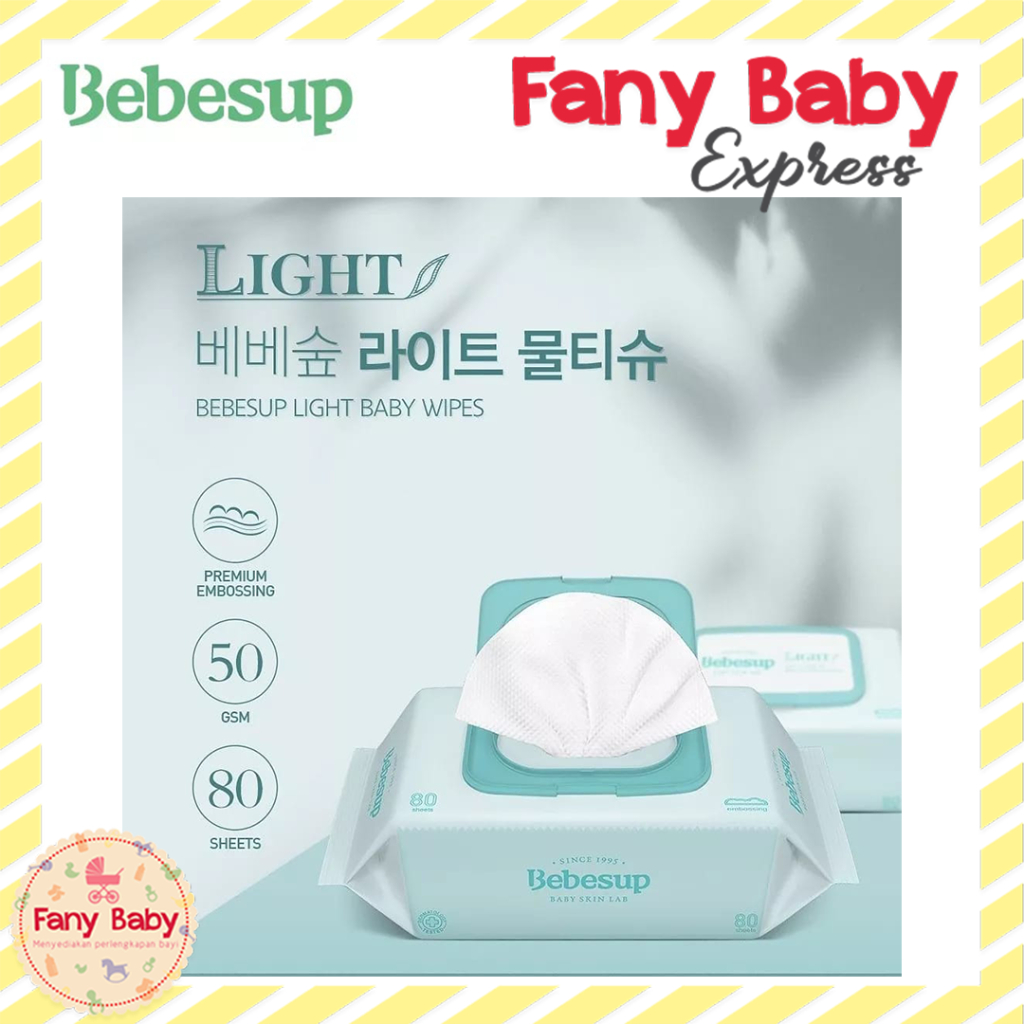 BEBESUP LIGHT BABY WIPES (80 SHEETS) - TISSUE/TISU BASAH BAYI