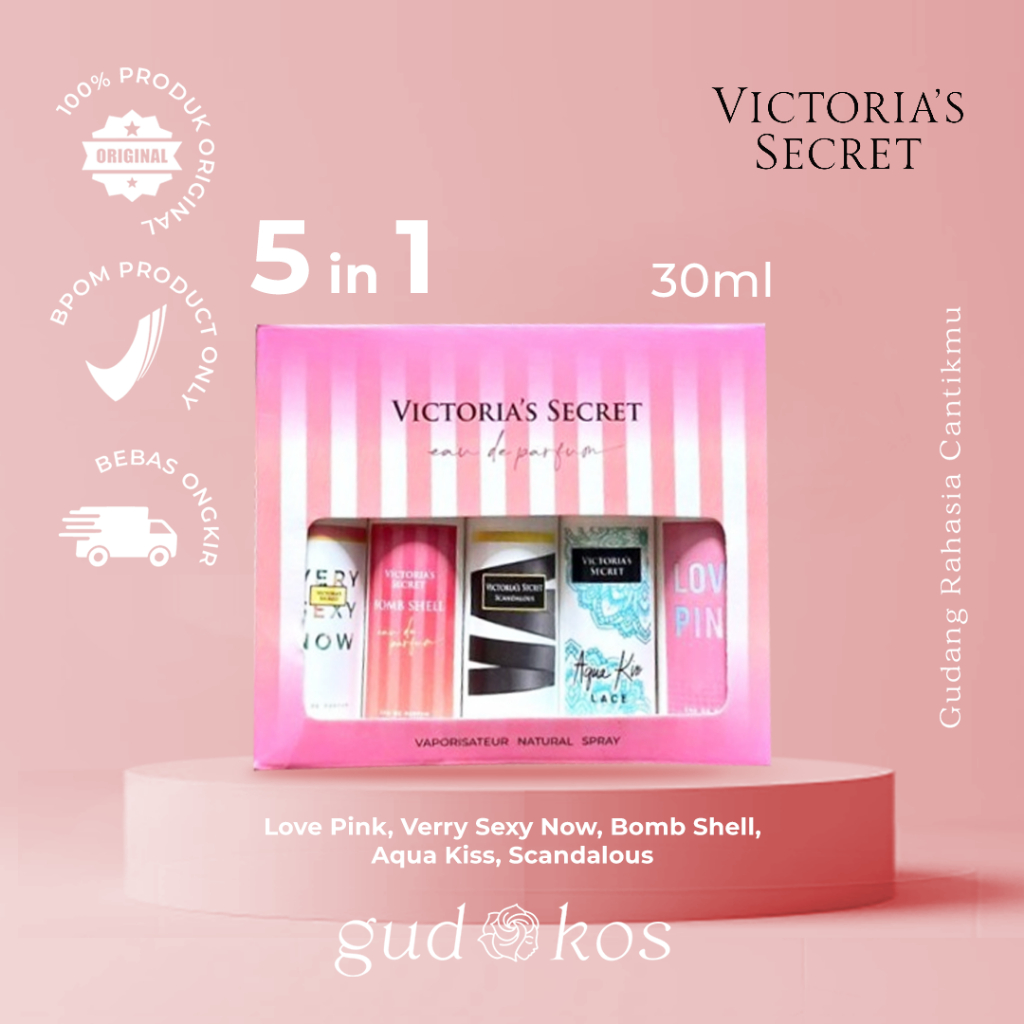 [Ori Segel] Victoria Secret  Eau De Parfum Box 5IN1 30ML - Perfume Minyak Wangi Tahan Lama