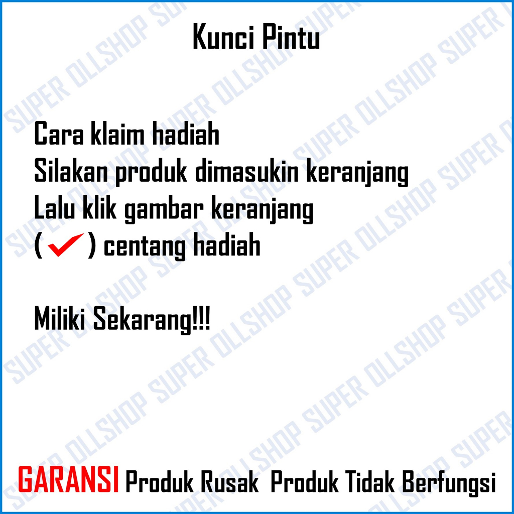 Handel Pintu / Kunci Pintu Rumah Kecil 5001 Putih dan Kuning / Slot Handle Kunci Pintu Rumah Babet Silinder Kunci Jantung Kuningan Murah