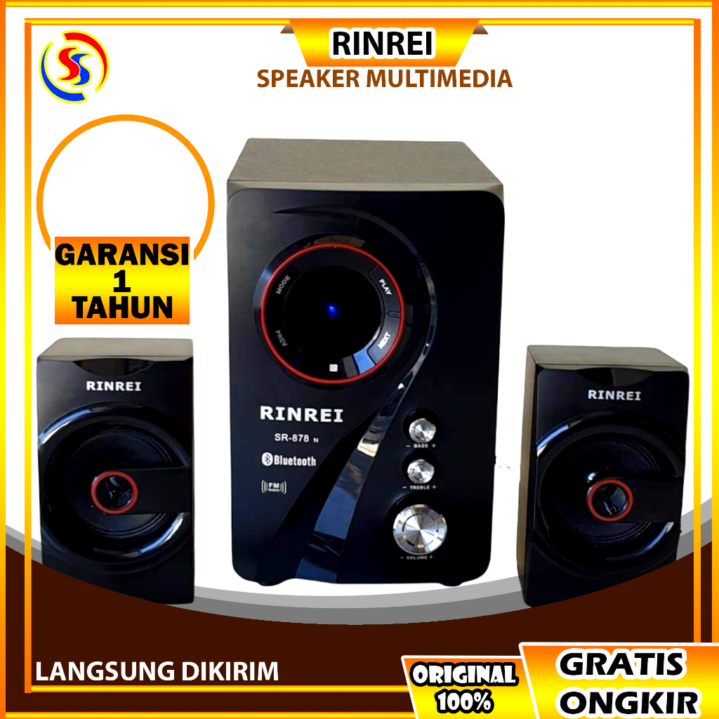 SPEAKER BLUETOOTH SUPER BASS RINREI 878N GARANSI RESMI