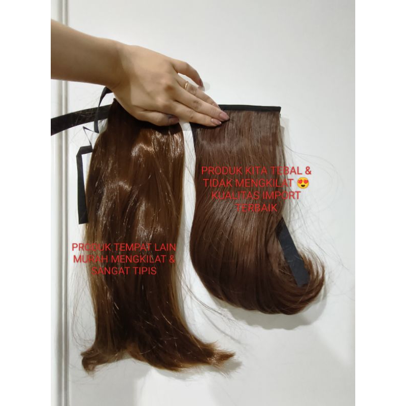 PONYTAIL TALI PITA LURUS TEBAL &amp; TIDAK MENGKILAP DIJAMIN UANG KEMBALI /KUNCIRAN EKOR KUDA LURUS / TIE PONYTAIL  LURUS BLOW / FAKE HAIR/HAIRCLIP KUNCIRAN RAMBUT /TALI KUNCIRAN KUDA LURUS/PONYTAIL WIG RAMBUT PALSU/hairclip/hairextension/ tali ekor kuda