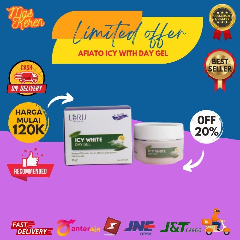 Afiato cream siang  LeRIJ Icy White Day Gel / mencerahkan wajah /melembabkan wajah/memutihkan wajah 