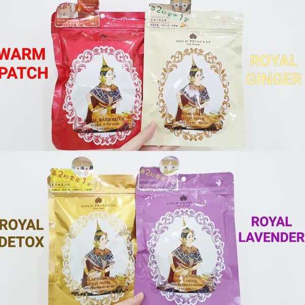 BM014 GOLD PRINCESS ROYAL Detoxification Foot Patch Koyo Detox kaki Original  Thailand / Koyo Detoxi