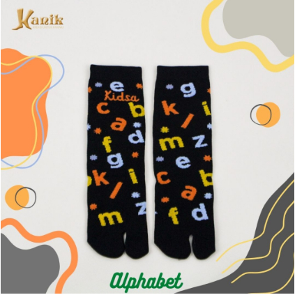 Kaos Kaki Jempol Anak KIDSA Sekolah TK Warna Motif Alphabet Cewek Cowok - KANIK