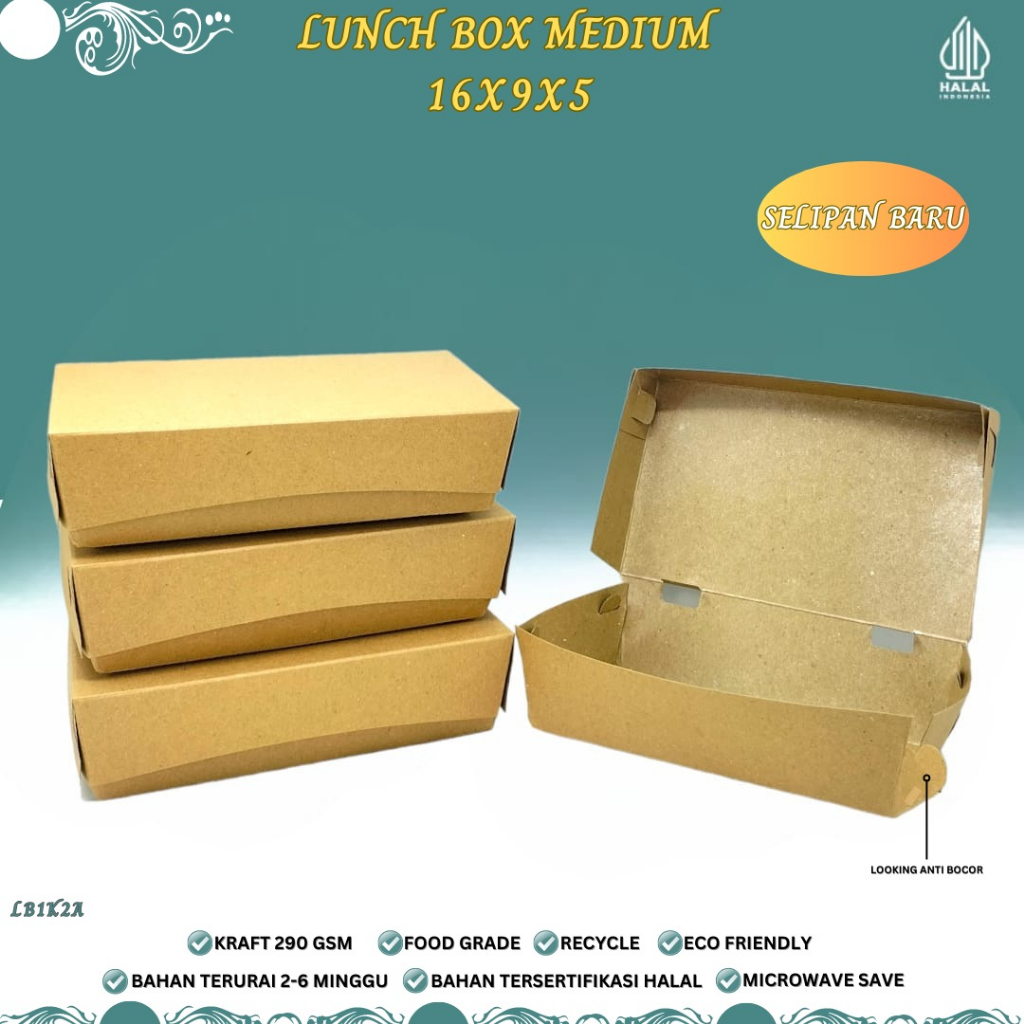 Lunch Box Medium Selipan Anti Bocor (LB1K2A-16X9X5 Cm)